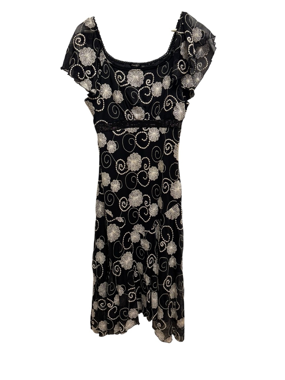 Huo Bi-3 embroidered black maxi dress 🖤